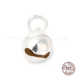 925スターリングシルバーチャーム  鐘  丸カン付き  銀  8x6.5mm  穴：2.5mm&nbsp;STER-G033-03S