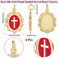 Кулоны с эмалью из латуни&nbsp;KK-BBC0019-83