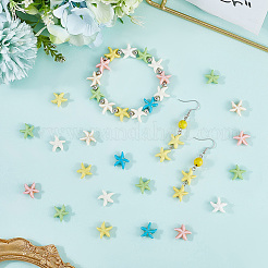 120шт 6 стиля окрашенные синтетические бирюзовые бусины G-SC0003-48