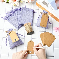 20 шт. прямоугольные мешочки из полиэстера с имитацией мешковины&nbsp;ABAG-YW0001-18