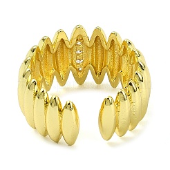 Открытая манжета из латуни с цирконием&nbsp;RJEW-B051-06G