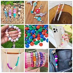 90 pièces 9 styles de perles focales rondes en silicone&nbsp;SIL-TA0003-59