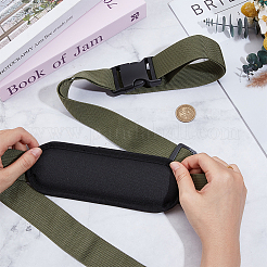 ポリエステル＆ポンポンビーチチェアストラップ  折りたたみ椅子、バックパック、キャンプ用椅子の持ち運び用  ダークオリーブグリーン  1220~2000x37~70mm&nbsp;FIND-WH20023-096A