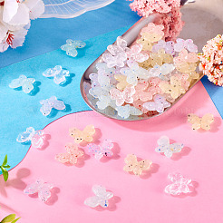 50 шт. 5-х цветные непрозрачные акриловые бусины в стиле мраморного камня OACR-TA0003-64