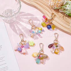 5 pz di decorazioni pendenti in acrilico e vetro di forme miste&nbsp;HJEW-DR00277