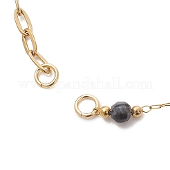 Браслет-цепочка из круглых граненых бусин из нержавеющей стали 316 и 304&nbsp;AJEW-JB01587