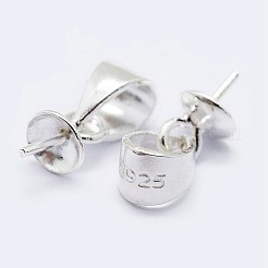 925 стерлингов серебряный кубок жемчуг залог контактных подвесок STER-F036-07S-3mm