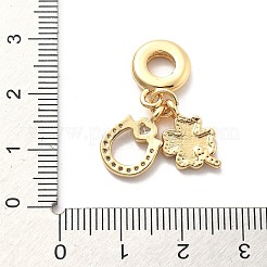 Стойка покрытие латунь прозрачный кубический цирконий европейские подвески-шармы KK-Q017-28G