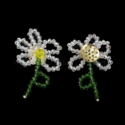 Cabochons tissés en perles de verre faits à la main&nbsp;GLAA-C028-01F