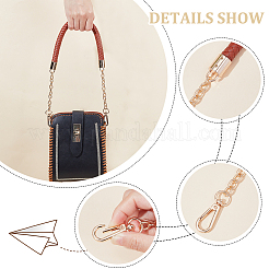 Poignées de sac tressées en cuir pu&nbsp;DIY-WH0366-84KCG