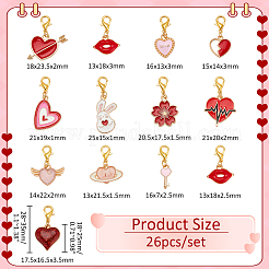 Segnapunti con ciondolo in lega smaltata per San Valentino&nbsp;HJEW-AB00606