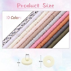 10 нить 10 цвета плоские круглые бусины ручной работы из полимерной глины CLAY-SZ0001-98