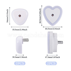 4 stücke 2 arten abs kunststoff sensor led nachtlicht&nbsp;AJEW-TA0002-99