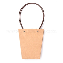 Трапециевидные подарочные пакеты из крафт-бумаги с пластиковыми пряжками CARB-P007-A04-A