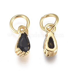 Breloques en laiton avec zircone cubique de micro pave&nbsp;ZIRC-F111-04G-05