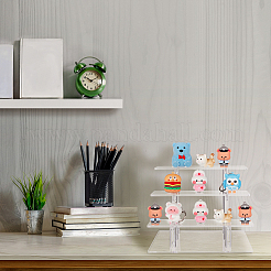 3-ярусные прозрачные акриловые подставки для минифигурок ODIS-WH0002-49