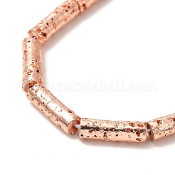 Fili di perle di roccia lavica naturale elettrodeposta&nbsp;G-G984-02