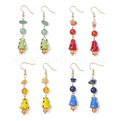 4 пара латунных сережек-грибов&nbsp;EJEW-TA00689