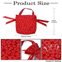 Тканевые высокие жаккардовые цветочные сахарные подарочные сумки на шнурке с ручкой ST-CJ0004-01C