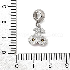 Подвески-шармы в виде фруктов со стразами гиацинт из нержавеющей стали 304 в европейском стиле&nbsp;STAS-D153-24P