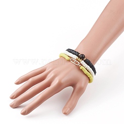 Set di braccialetti elasticizzati con perline heishi in argilla polimerica 3 pz 3 stili&nbsp;BJEW-JB05921
