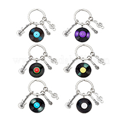 6 porte-clés pendentif en verre 6 couleurs&nbsp;KEYC-PH0002-28
