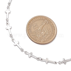 Ожерелья из нержавеющей стали 304 с цепочкой с перекрестными связями для женщин&nbsp;NJEW-JN05118-02