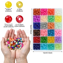 1200 шт. 24-цветный набор круглых бусин из искусственного нефрита&nbsp;DGLA-YW0001-27