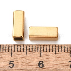 304ステンレスチューブビーズ  直方体の  イオンプレーティング（ip）  18KGP本金メッキ  10x4x4mm  穴：3x3mm&nbsp;STAS-L318-12G-02
