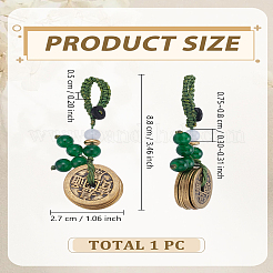 1 pezzo in ottone con decorazioni in poliestere e plastica ABS con perle finte&nbsp;HJEW-LP0002-72C