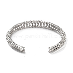 Bracelets à manchette creuse en laiton et zircone cubique&nbsp;BJEW-D039-06P