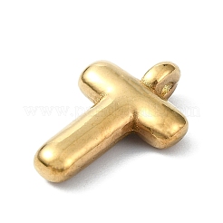 イオンプレーティング（IP）304ステンレスペンダント  レターチャーム  18KGP本金メッキ  文字t  20x13x4mm  穴：1.6mm&nbsp;STAS-U033-02G-T