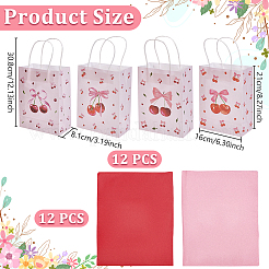 12 шт. подарочные бумажные пакеты с рисунком вишни&nbsp;CARB-UN0001-02