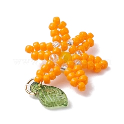 4 шт. подвески-цветы из стеклянных бусин 4 цветов&nbsp;PALLOY-TA00345