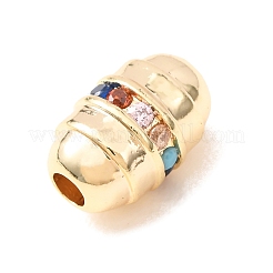 Micro pavè di perle di zirconi colorati in ottone&nbsp;CU-CBADFF4-03G