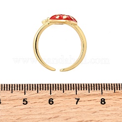 Латунные эмалевые регулируемые открытые манжеты для женщин&nbsp;RJEW-I111-10G-01