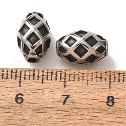 304ステンレススチールビーズ  菱形を持つ二円錐  ステンレス鋼色  11x8mm  穴：2mm&nbsp;SA-CBA9DCB-31AS