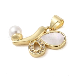 Латунные микропаве прозрачные подвески с фианитом KK-I712-23G