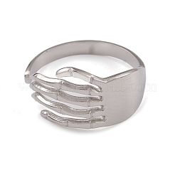 Кольца-манжеты с открытым черепом из нержавеющей стали 304 RJEW-G285-70P