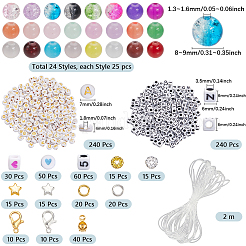 Наборы для изготовления браслетов из стеклянных бусин своими руками DIY-SP0002-96