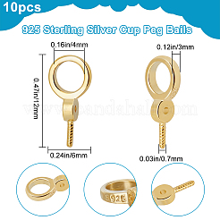 10 шт. 925 серебряных шурупа для крепления колышков&nbsp;STER-BBC0002-10