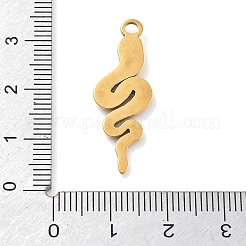 304ステンレスペンダント  スネークチャーム  18KGP本金メッキ  31x11x2mm  穴：2mm&nbsp;STAS-I327-03G-01