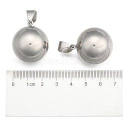変色しにくいファッショナブルな304ステンレススチールのラウンドペンダント  ステンレス鋼色  28x25mm  穴：6.5x9mm&nbsp;STAS-R054-05