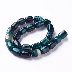 天然染め瑪瑙ビーズ連売り  直方体の  ダークスレートグレー  14~18x10~11x10~11mm  穴：1.5mm  約25個/連  15.1インチ（38.5cm）&nbsp;G-G775-B-15