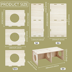 Деревянный домик для укрытия хомяков&nbsp;AJEW-WH0270-086B