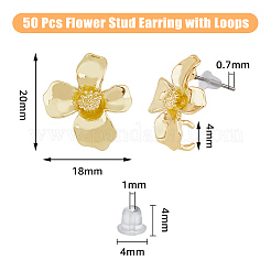 50 шт. фурнитура для сережек-гвоздиков в виде цветка из сплава FIND-DC0003-35