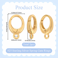 2 шт. 925 кольца-пружинки из стерлингового серебра&nbsp;STER-SC0001-62