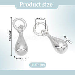 4 шт. 925 подвески-слезинки из стерлингового серебра STER-AR0001-11