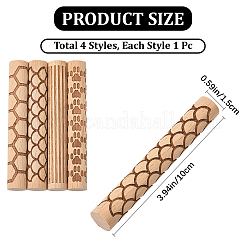 4 шт. 4 стиля палочек для печати из бука&nbsp;TOOL-CN0001-04