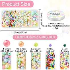 Разноцветные акриловые круглые эластичные браслеты из бисера своими руками FIND-YW0005-91